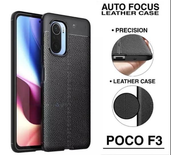 XIAOMI POCO F3 Back Cover with Auto Focus and Litchi Texture