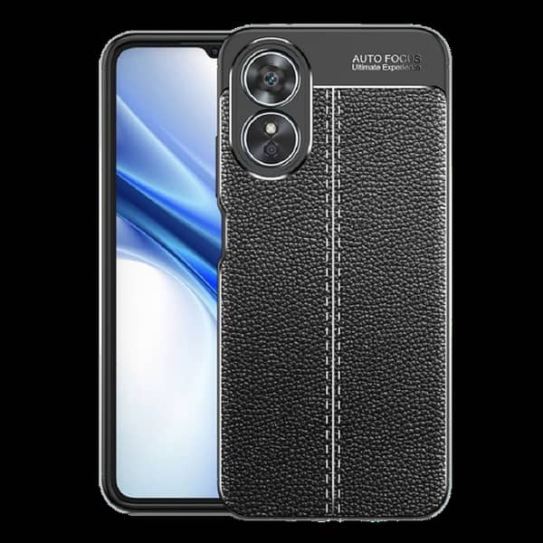 OPPO A17 Back Cover with Auto Focus and Litchi Texture