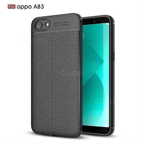 OPPO A83 Back Cover with Auto Focus and Litchi Texture Silicone TPU