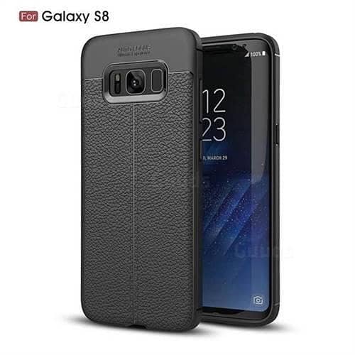 SAMSUNG S8 Back Cover with Auto Focus and Litchi Texture in Silicone TPU