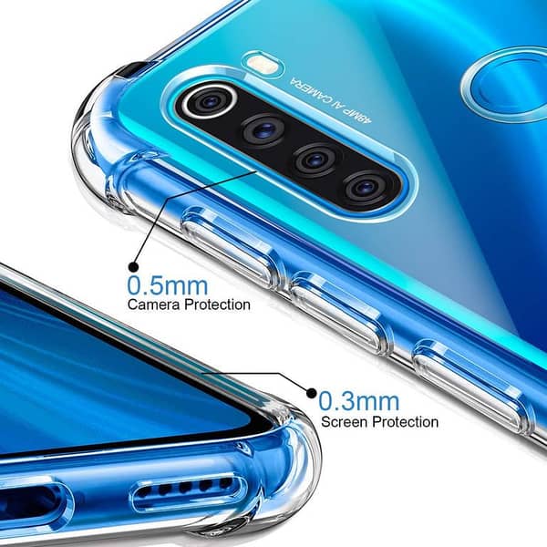 Xiaomi Redmi Note 8 Transparent TPU Case with Drop Resistance and Soft Silicone Back Cover