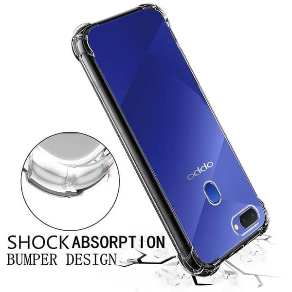Oppo F9 Transparent TPU Case with Shock Resistance and Soft Silicone Back Cover