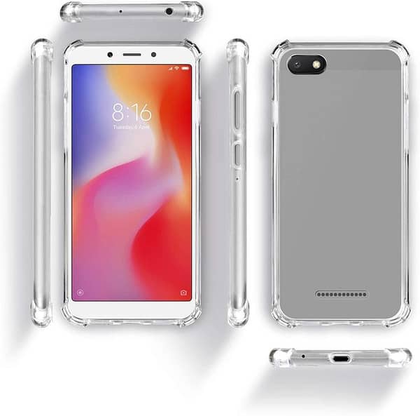 Xiaomi Redmi 6A Transparent TPU Case - Soft Silicone Back Cover with Drop Resistance and Shock Absorption