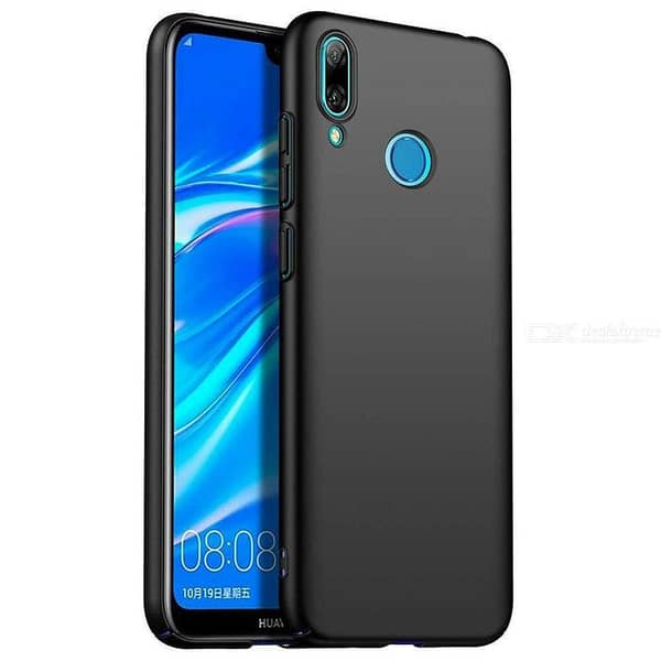 Huawei Y6 Prime 2019 Flexible Matte Black TPU Case with Shock Absorption and Camera Bump Protection