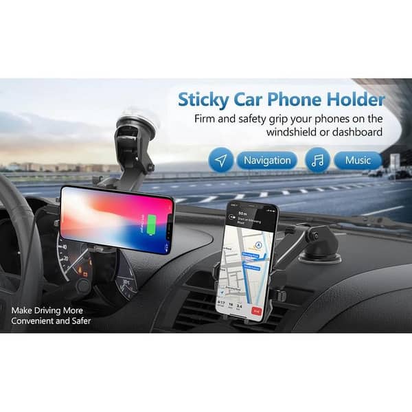 Car Mobile Holder with One Click System, 360° Rotation, Strong Suction Cup for 4 to 6 Inch Devices, Suitable for Windshield and Dashboard