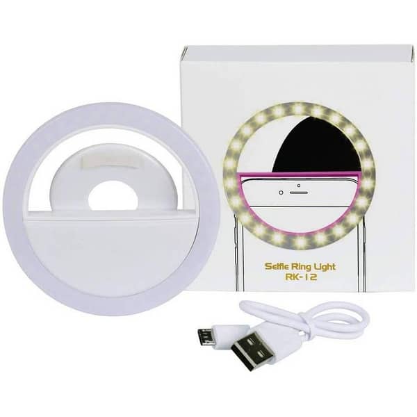 360 LED Selfie Ring Light for Mobile Phones - Rechargeable with Adjustable Brightness and USB Charging