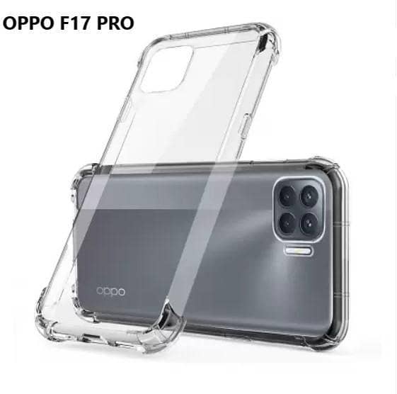 Oppo F17 Pro Transparent TPU Case with Anti-Shock Air Cushions for Drop Protection