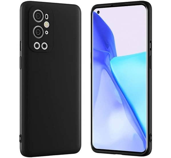 OnePlus 9 Pro Black TPU Silicone Back Cover with Shock Absorption and Fingerprint Resistance