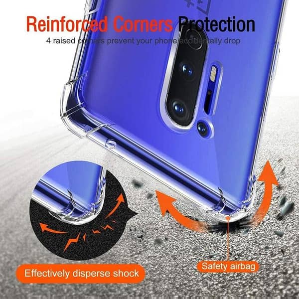 OnePlus 8 Pro TPU Case with Anti-Shock Features, Camera and Screen Protection, Soft Silicone Back Cover, Compatible with Wireless Charging