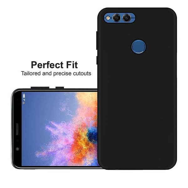 Soft Silicon Back Cover for Huawei Honor 7X in Black