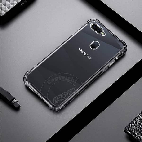 Oppo F9 Pro Soft Jelly Cover with Transparent Back and Shock-Absorbent Bumper Edges