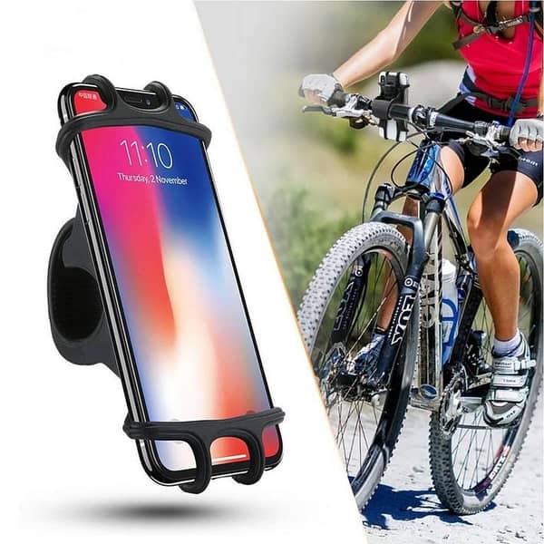 Vertical Silicone Bike Phone Holder for Motorcycles and Bicycles, GPS Mount Bracket for 4.0-6.3 Inch Devices