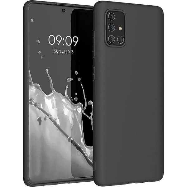 SAMSUNG A71 Soft TPU Back Cover Case in Matte Black