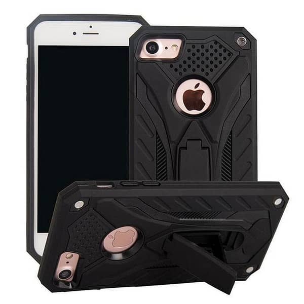iPhone 7 Hybrid Armor Back Cover with Dual Layer Protection, Kickstand Feature, Shock Resistant TPU and PC Material