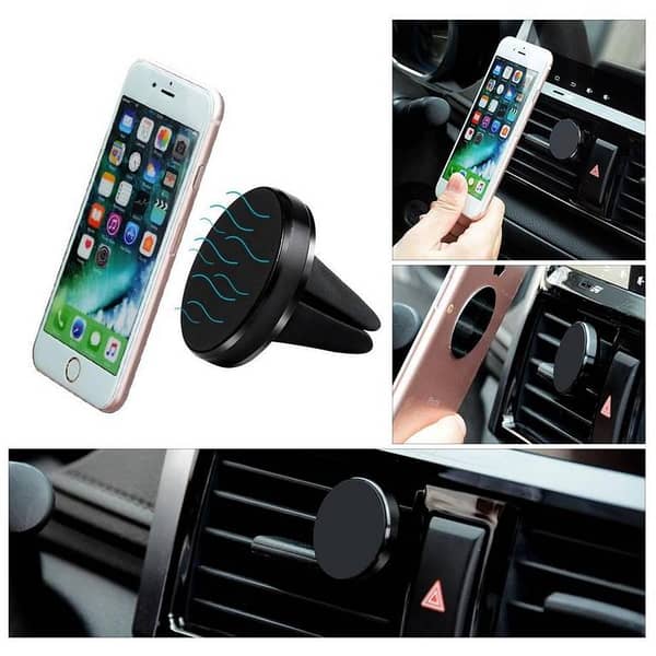 Universal Magnetic Car Vent Phone Holder for All Smartphones - Easy Install Magnetic Stand for GPS and Navigation