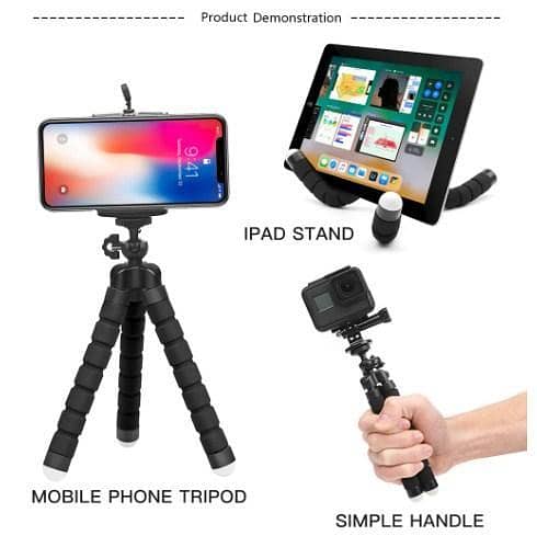 Flexible Mini Tripod and Phone Holder for Smartphones and Cameras - Universal Octopus Design