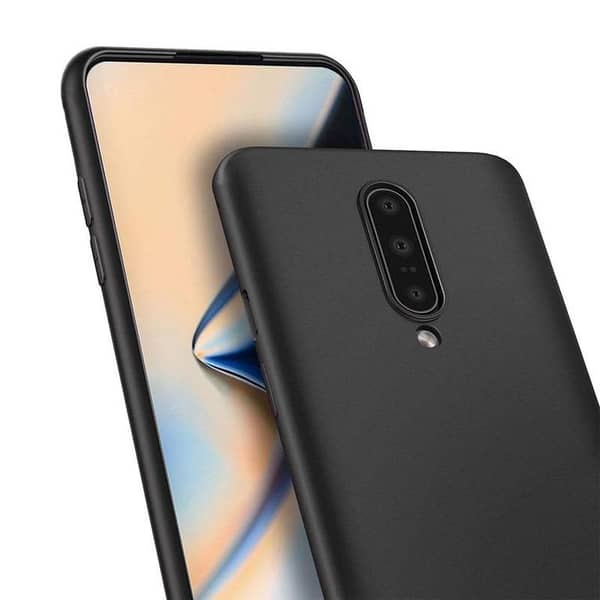OnePlus 7 Pro Matte Black TPU Case with AirBag Shock Absorption and Camera Protection