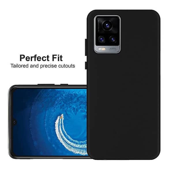 Soft Silicon Back Cover for Vivo V20 in Black
