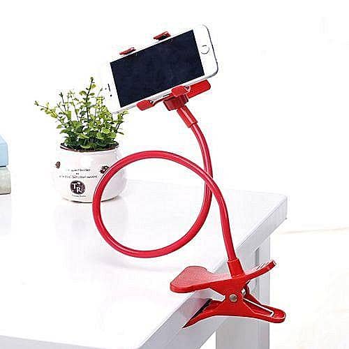 Red Universal Flexible Mobile Stand for Phones - 360 Degree Adjustable Holder
