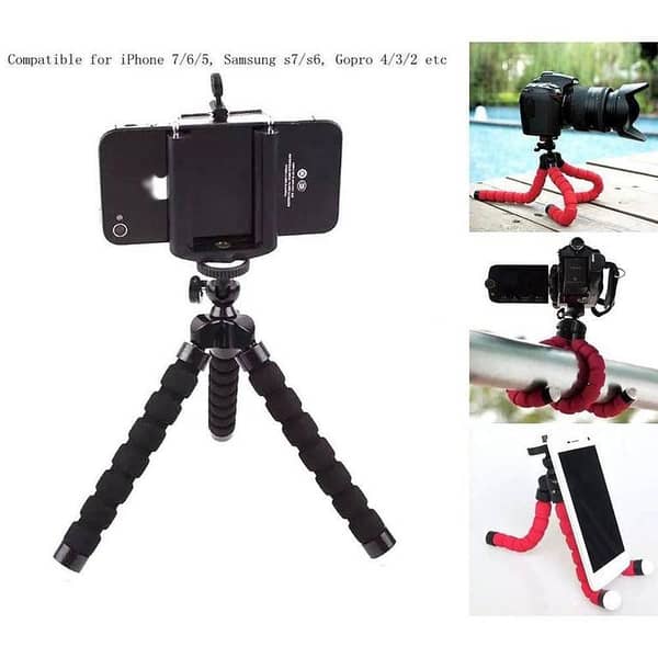 Universal Flexible Mini Tripod Stand for Smartphones, GoPro, and Cameras - Octopus Style Grip for iPhone, Huawei, Xiaomi