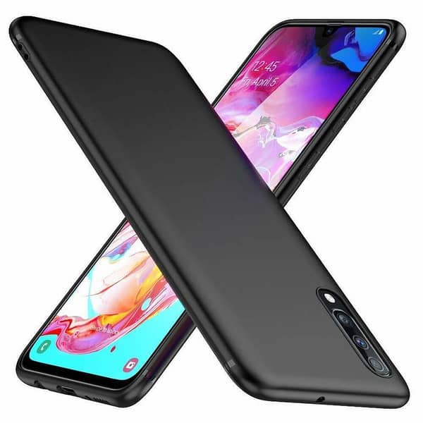 SAMSUNG A70 Soft TPU Back Cover Case in Matte Black