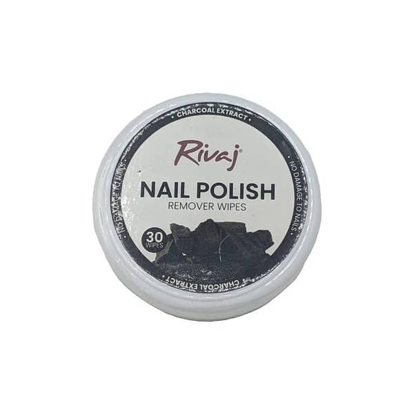 Rivaj Charcoal Nail Polish Remover Wipes - 30 Pre-soaked Wipes for Easy Application