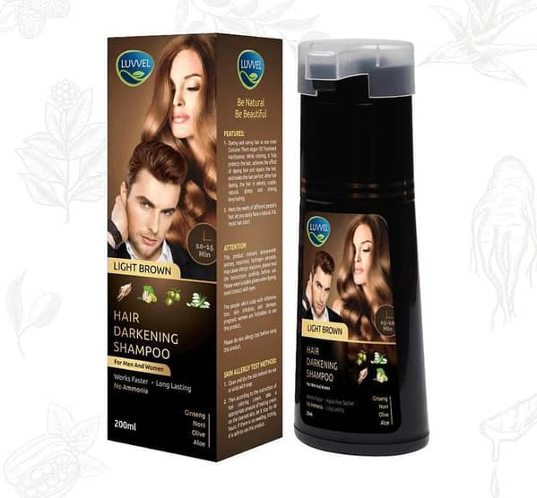 Luvvel Light Brown Hair Color Shampoo 200ml