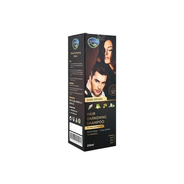 Luvvel Dark Brown Hair Color Shampoo 200ml for Cleansing and Nourishing Hair
