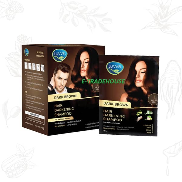 Luvvel Dark Brown Hair Color Shampoo 20ml - Box of 10