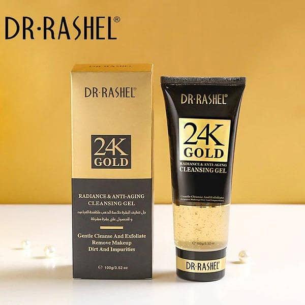 Dr Rashel 24k Gold Cleansing Gel for Radiance and Anti-Aging, 100g, Model DRL-1483