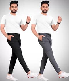 Men's polyester plain trouser pack 2 (cash on delivery)