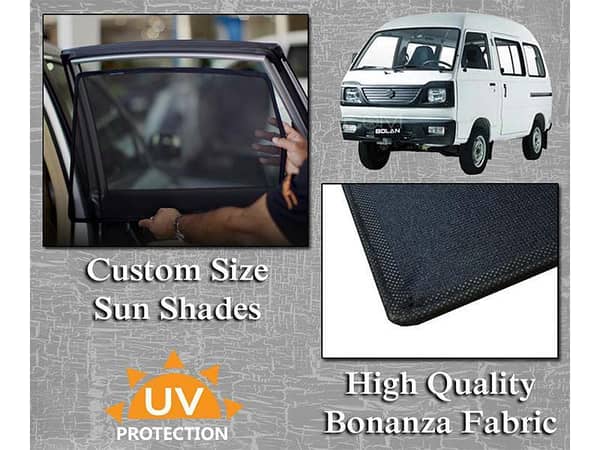 Sun Shades for Suzuki Bolan 1988-2022 | Made with Bonanza Fabric, Thick Rods, and in Original Size