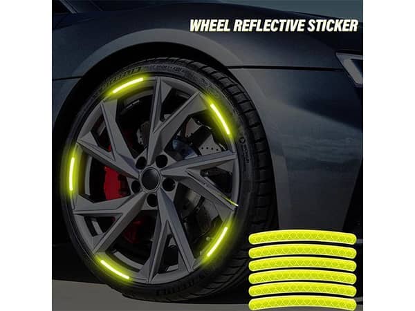 20 Pieces of Waterproof Yellowish Green Reflective Stickers for Wheel Rims