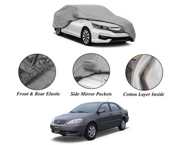 Toyota Corolla Car Top Cover (2002-2008) with Non-Woven Cotton Inner Layer - Waterproof and Scratch Resistant