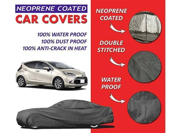 Toyota Aqua Neoprene Top Cover - Waterproof and Soft with Double Stitching