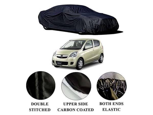 Daihatsu Mira Carbon Coated Polymer Car Top Cover - Double Stitched and Waterproof