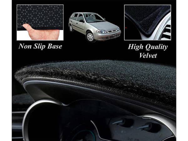 Velvet Dashboard Carpet Cover for Suzuki Cultus (2007-2017) - Washable, Non-Slip, Custom Fit