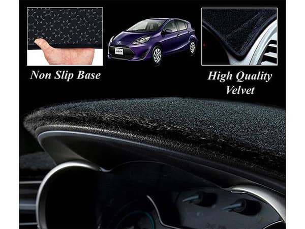 Velvet Dashboard Carpet Cover for Toyota Aqua (2013-2022) | Washable and Non-Slip