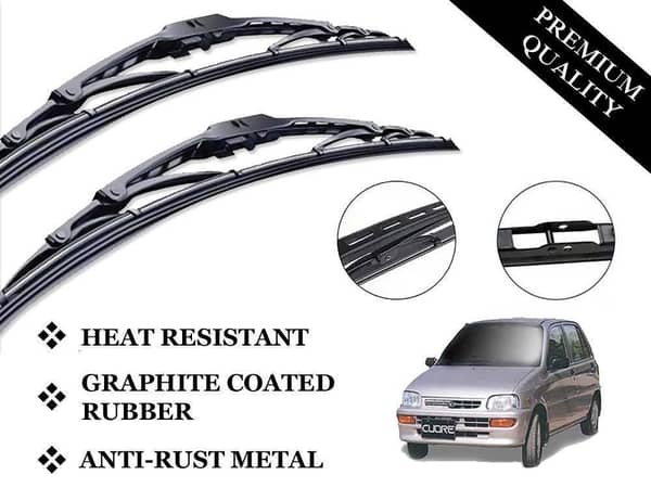 Daihatsu Cuore Metal Wiper Blades - Graphite Coated, Anti-Rust for Enhanced Durability
