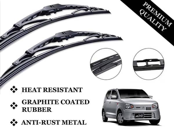 Wiper Blades for Suzuki Alto 2019-2024 | Metal Design | Graphite Coated and Anti-Rust Features