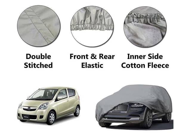 Daihatsu Mira Car Top Cover (2006-2021) - PVC Cotton, Double Stitched