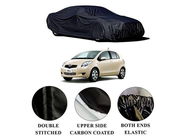 Toyota Vitz Car Top Cover (2005-2010) - Polymer Carbon Coating, Double Stitched, Waterproof