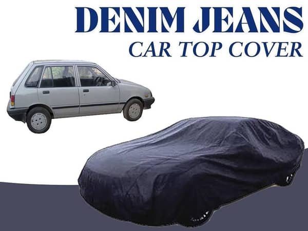Suzuki Khyber Denim Car Top Cover (1989-1999) | 12oz Cotton Material | Heat Resistant and UV Protective