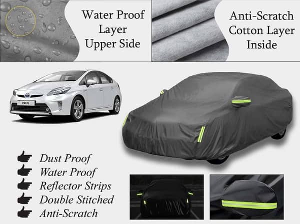 Toyota Prius Top Cover (2015-2022) - Grey, Double Layer for Protection Against Scratches, Heat, and Water