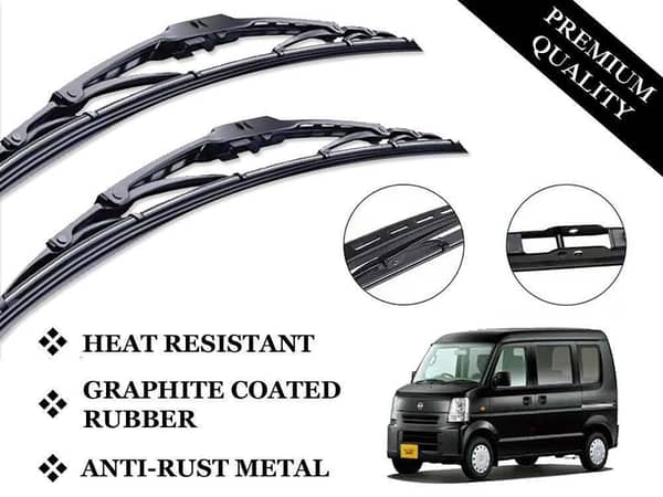 Nissan Clipper Metal Wiper Blades - Graphite Coated, Anti-Rust, Durable Design
