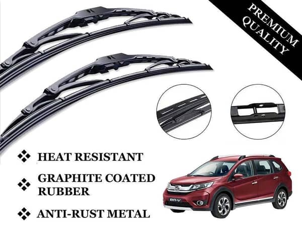 Honda BRV Metal Wiper Blades with Graphite Coating and Anti-Rust Design