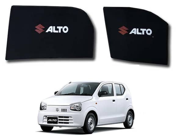 Set of 4 Foldable and Flexible Fix Shades with Logo for 2019 Suzuki Alto