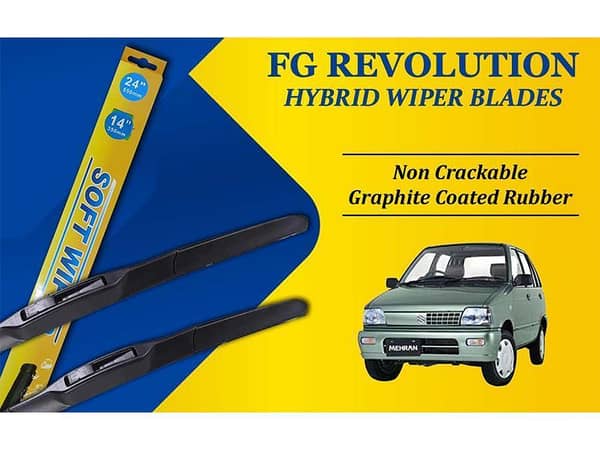 Suzuki Mehran FG Wiper Blades (1988-2019) | Hybrid Design | Rubber with Graphite Coating