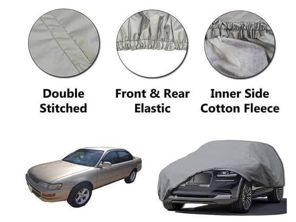 Toyota Corolla Car Top Cover for 1995-2001 Models - PVC Cotton, Double Stitched