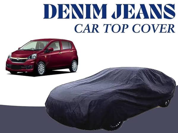 Daihatsu Mira Denim Jeans Top Cover (2013-2017) - 12oz Cotton, Heat Resistant, UV Blocker